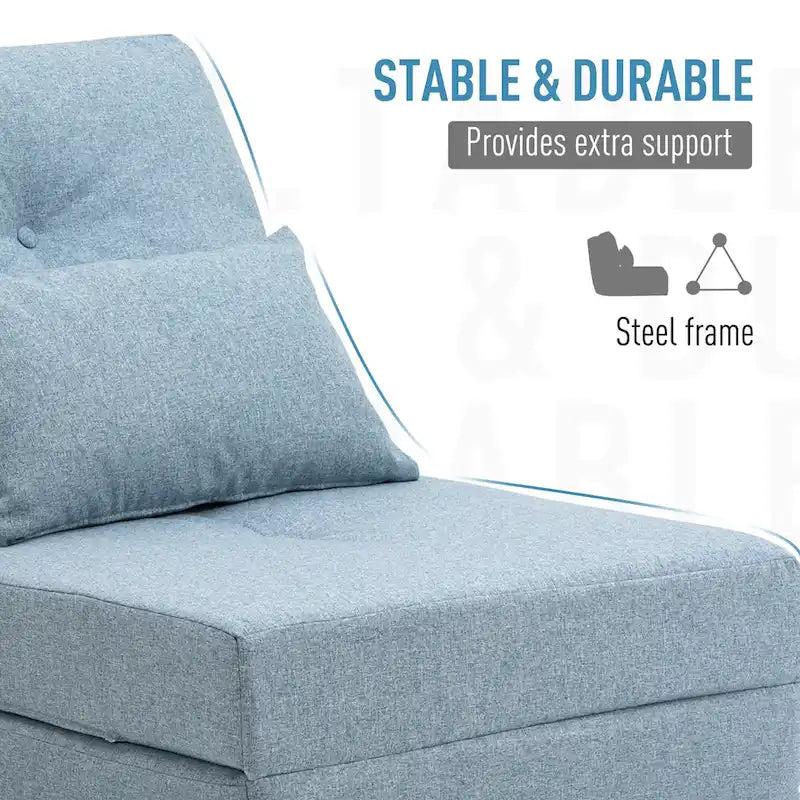 HOMCOM Convertible Flip Folding Upholstered Chair, Floor Lazy Sofa Bed