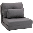 HOMCOM Convertible Flip Folding Upholstered Chair, Floor Lazy Sofa Bed
