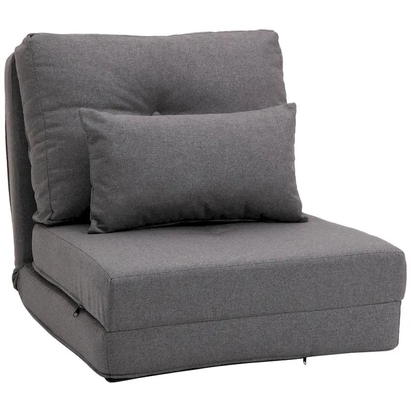HOMCOM Convertible Flip Folding Upholstered Chair, Floor Lazy Sofa Bed