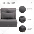 HOMCOM Convertible Flip Folding Upholstered Chair, Floor Lazy Sofa Bed