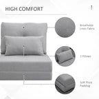 HOMCOM Convertible Flip Folding Upholstered Chair, Floor Lazy Sofa Bed