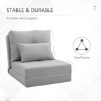 HOMCOM Convertible Flip Folding Upholstered Chair, Floor Lazy Sofa Bed