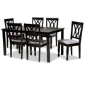 Reneau Modern and Contemporary Upholstered Wood 7-Piece Dining Set