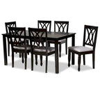 Reneau Modern and Contemporary Upholstered Wood 7-Piece Dining Set