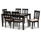 Reneau Modern and Contemporary Upholstered Wood 7-Piece Dining Set