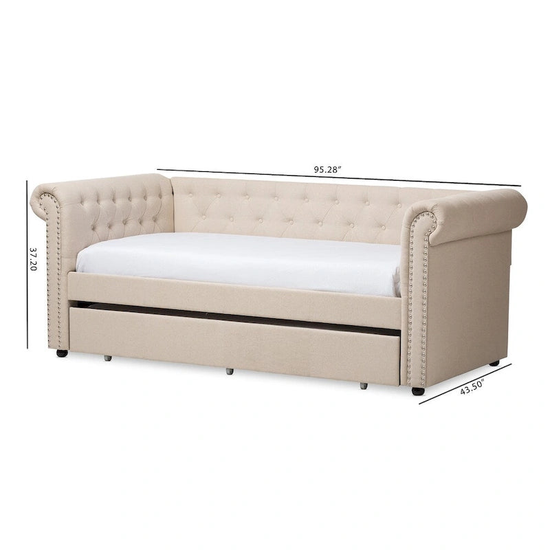 Taylor & Olive Cattail Upholstered Trundle Daybed
