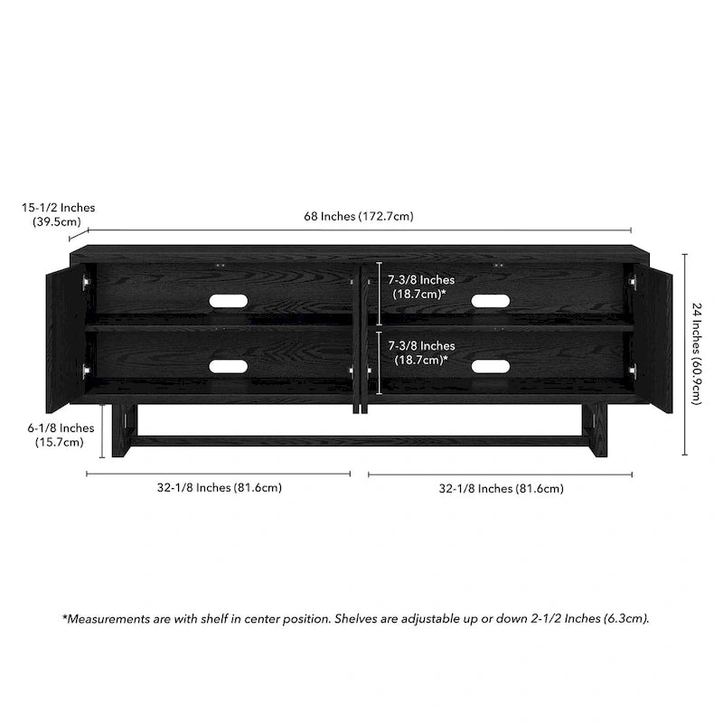 Cutler Rectangular TV Stand for TV's up to 75 - 68 Wide