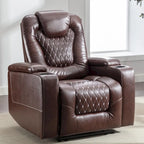 Electric Home Theater Overstuffed Single Reclining Sofa with Hidden Arm Storage