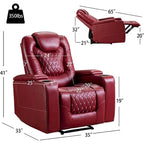 Electric Home Theater Overstuffed Single Reclining Sofa with Hidden Arm Storage