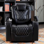 Electric Home Theater Overstuffed Single Reclining Sofa with Hidden Arm Storage