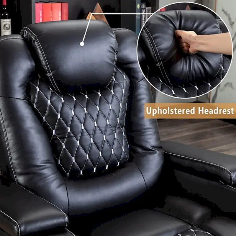 Electric Home Theater Overstuffed Single Reclining Sofa with Hidden Arm Storage