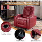 Electric Home Theater Overstuffed Single Reclining Sofa with Hidden Arm Storage