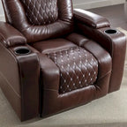 Electric Home Theater Overstuffed Single Reclining Sofa with Hidden Arm Storage