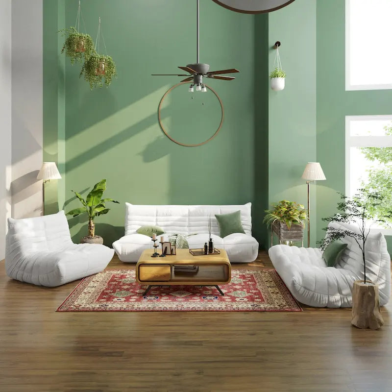 Memory Foam Floor Chair, Comfortable Back Support Lazy Sofa, Comfy for Reading Game Meditating,Teddy Fabric