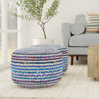 WYNDENHALL Mattise Boho Round Pouf in Braided Jute