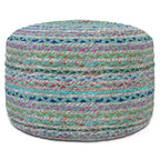WYNDENHALL Mattise Boho Round Pouf in Braided Jute