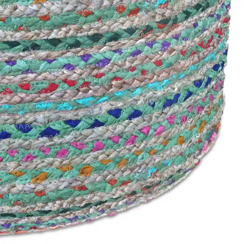 WYNDENHALL Mattise Boho Round Pouf in Braided Jute