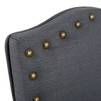 Fabric Upholstered Nailhead Trim Parson Dining Chairs Set of 2