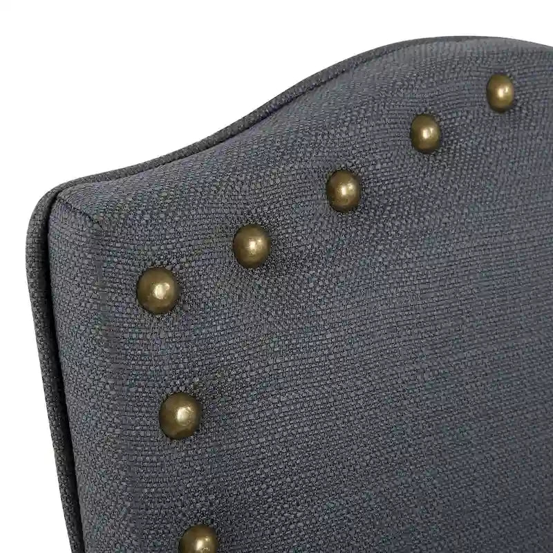 Fabric Upholstered Nailhead Trim Parson Dining Chairs Set of 2