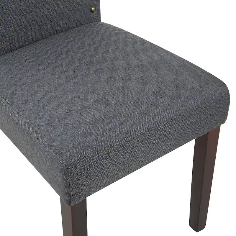Fabric Upholstered Nailhead Trim Parson Dining Chairs Set of 2
