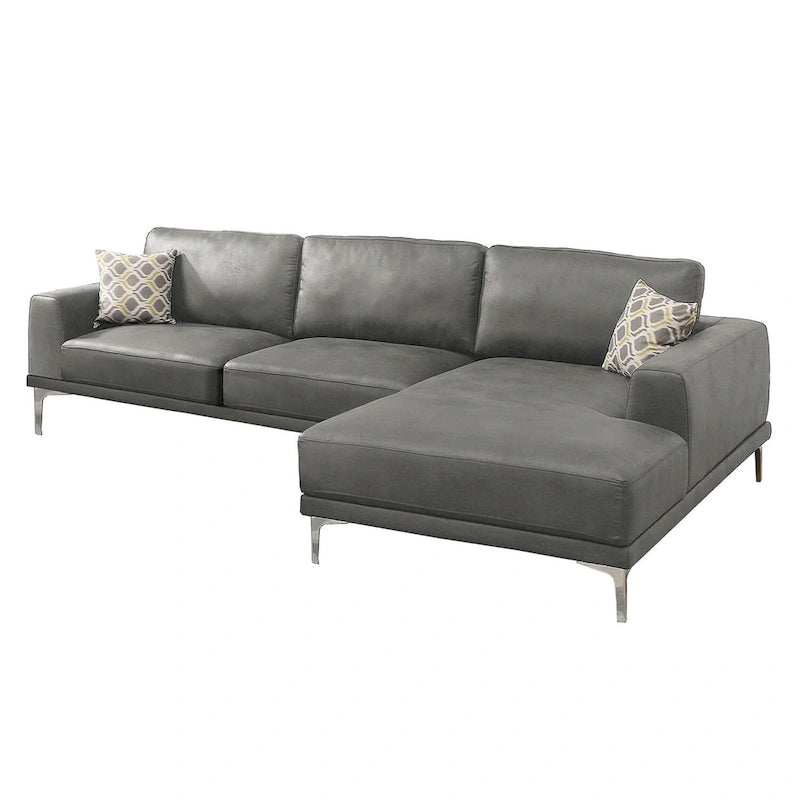 Poundex Furniture 2 Piece Leather Sectional Set