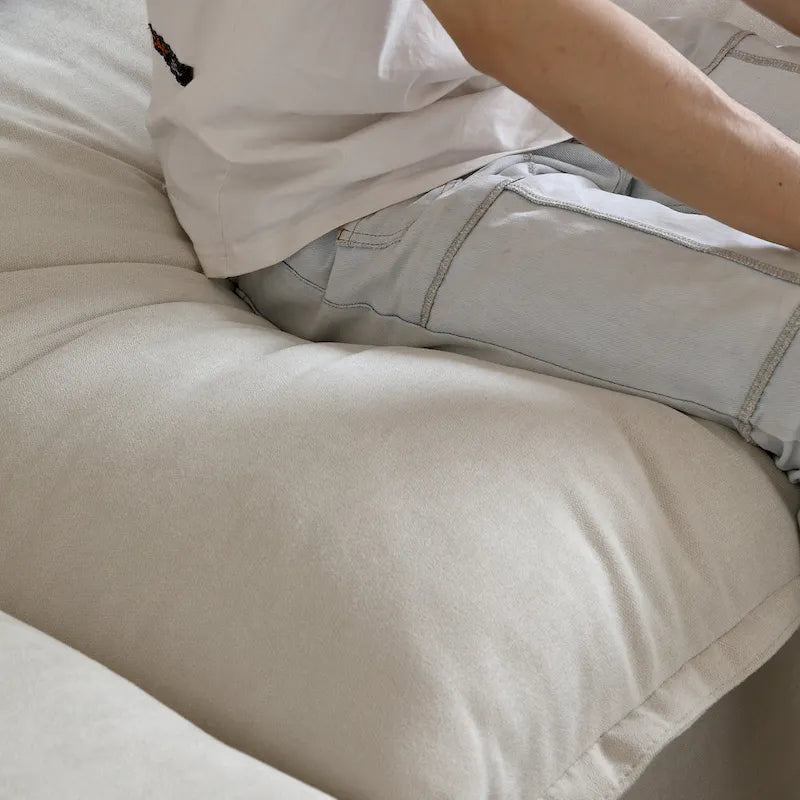 Modern Linen Upholstered Corner Sectional Sofa L-shaped Modular 5-Piece Couch with Ottoman