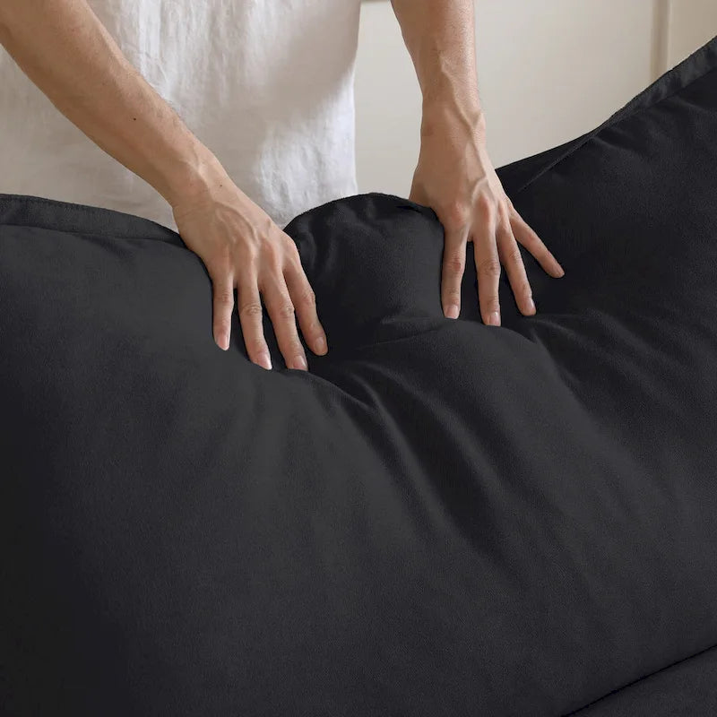 Modern Linen Upholstered Corner Sectional Sofa L-shaped Modular 5-Piece Couch with Ottoman