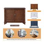40 Pine 2 Door Storage Cabinet, Sideboard Buffet with Doors and Adjustable Shelf, Wood Entryway Chest, Cupboard
