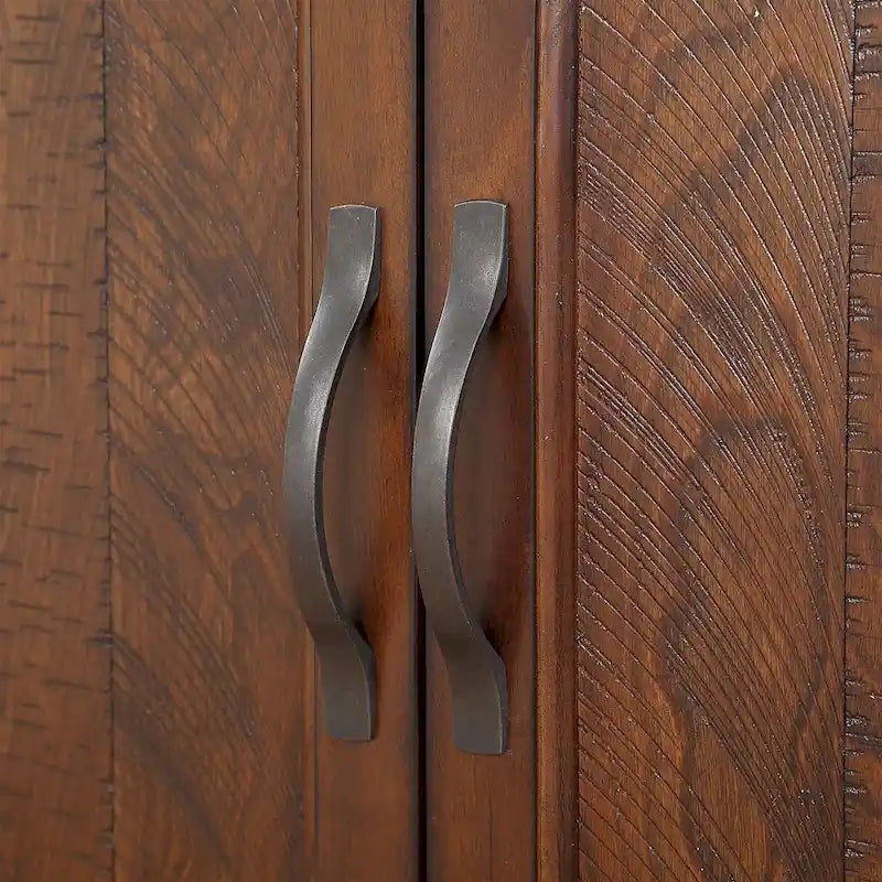 40 Pine 2 Door Storage Cabinet, Sideboard Buffet with Doors and Adjustable Shelf, Wood Entryway Chest, Cupboard