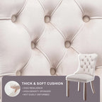 Set of 2 Velvet Dining Chairs,Tufted Solid Wood Armless Chairs Accent Chair with Nailhead Trim and Back Ring Pull - N/A