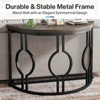 Half Moon Console Table for Entryway, Semi Circle Sofa Table with Geometric Base