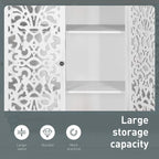 PHI VILLA 2-door Retro Antique Hollow-Carved Storage Cabinet