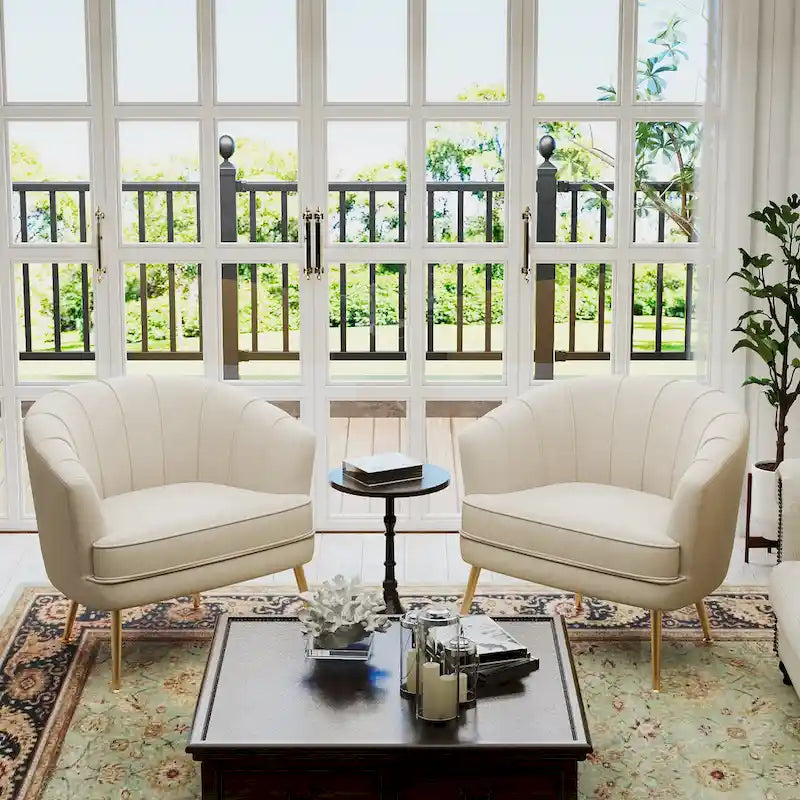 Velvet Accent Chairs for Living Room Bedroom Office Leisure Upholstered Single Sofa Chair