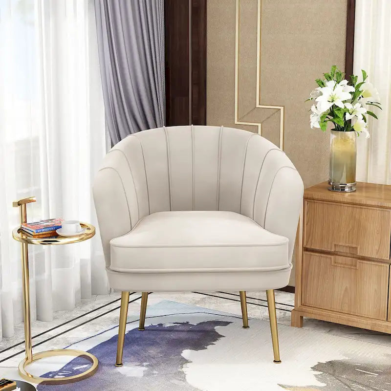 Velvet Accent Chairs for Living Room Bedroom Office Leisure Upholstered Single Sofa Chair