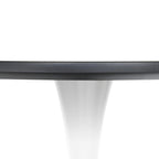 Bristol 35 Inch Mid Century Modern Round Dining Table, Wood Top & Glossy Iron Pedestal Base for Kitchen & Dining Room