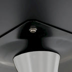 Bristol 35 Inch Mid Century Modern Round Dining Table, Wood Top & Glossy Iron Pedestal Base for Kitchen & Dining Room