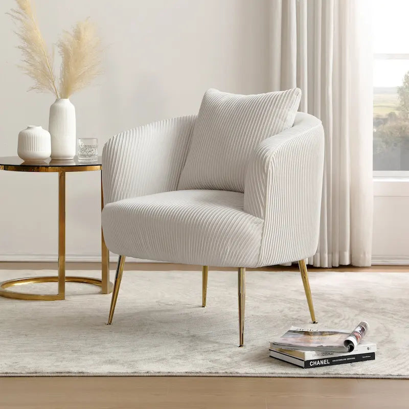 Art Leon Modern Velvet Accent Barrel Chair