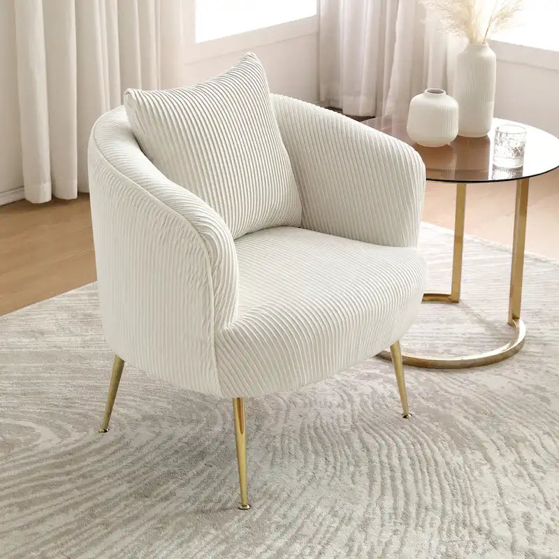 Art Leon Modern Velvet Accent Barrel Chair