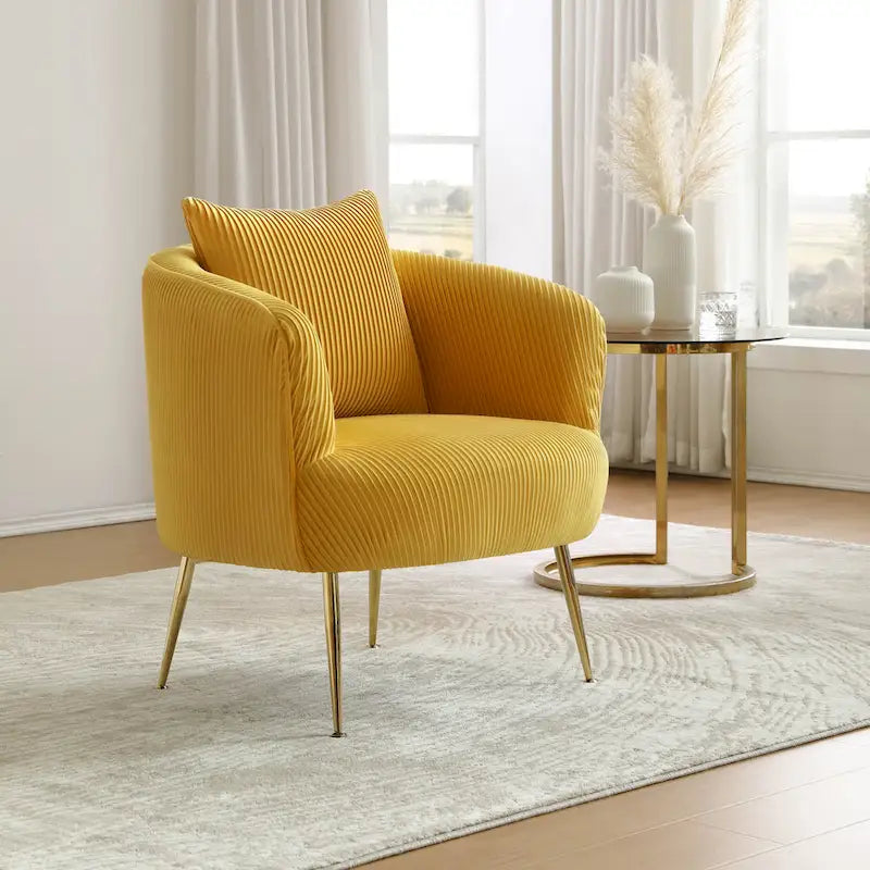 Art Leon Modern Velvet Accent Barrel Chair