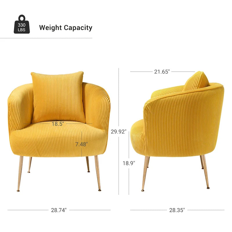 Art Leon Modern Velvet Accent Barrel Chair