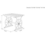 Dietrich Industrial 19-inch Metal Wheel Side Table by Carbon Loft