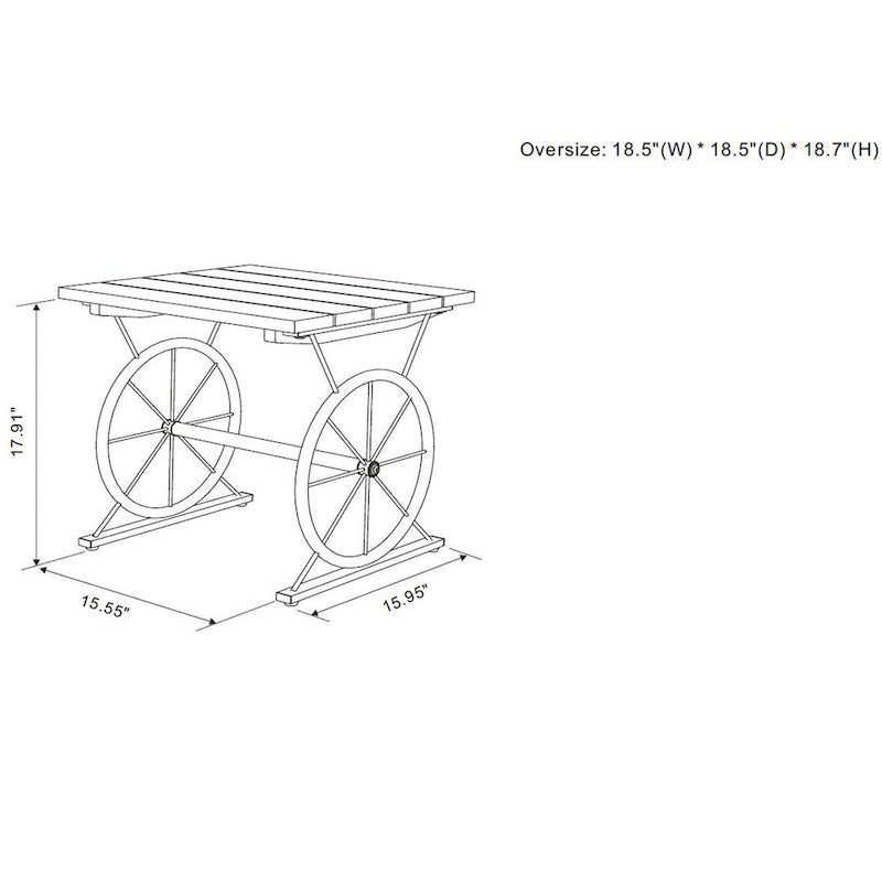 Dietrich Industrial 19-inch Metal Wheel Side Table by Carbon Loft