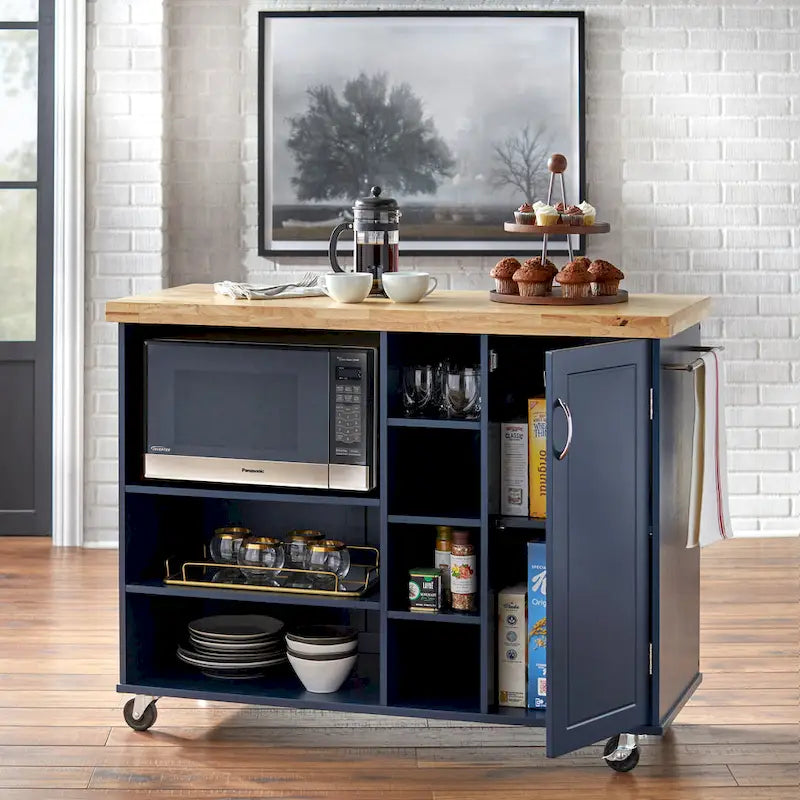 Simple Living Rolling Galvin Microwave Storage Cart