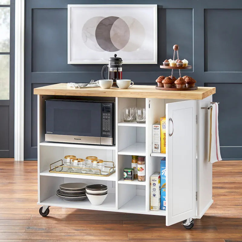 Simple Living Rolling Galvin Microwave Storage Cart