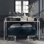 Watler Contemporary 46-inch Glass Top 1-Shelf Sofa Table by Furniture of America