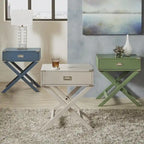 Kenton II X Base Wood Accent Campaign Table iNSPIRE Q Modern