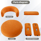 Modern Velvet Accent Chair with Armrests for Living Room