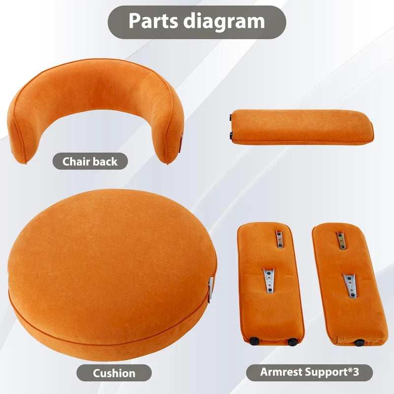 Modern Velvet Accent Chair with Armrests for Living Room