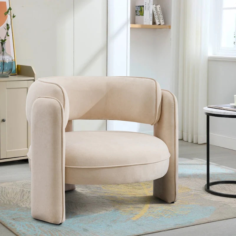 Modern Velvet Accent Chair with Armrests for Living Room