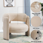 Modern Velvet Accent Chair with Armrests for Living Room